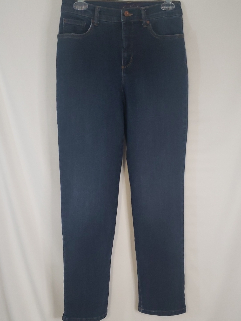 Gloria Vanderbilt "Amanda" Women's High-Rise Dark Blue Stretch Jeans, 6 Avg